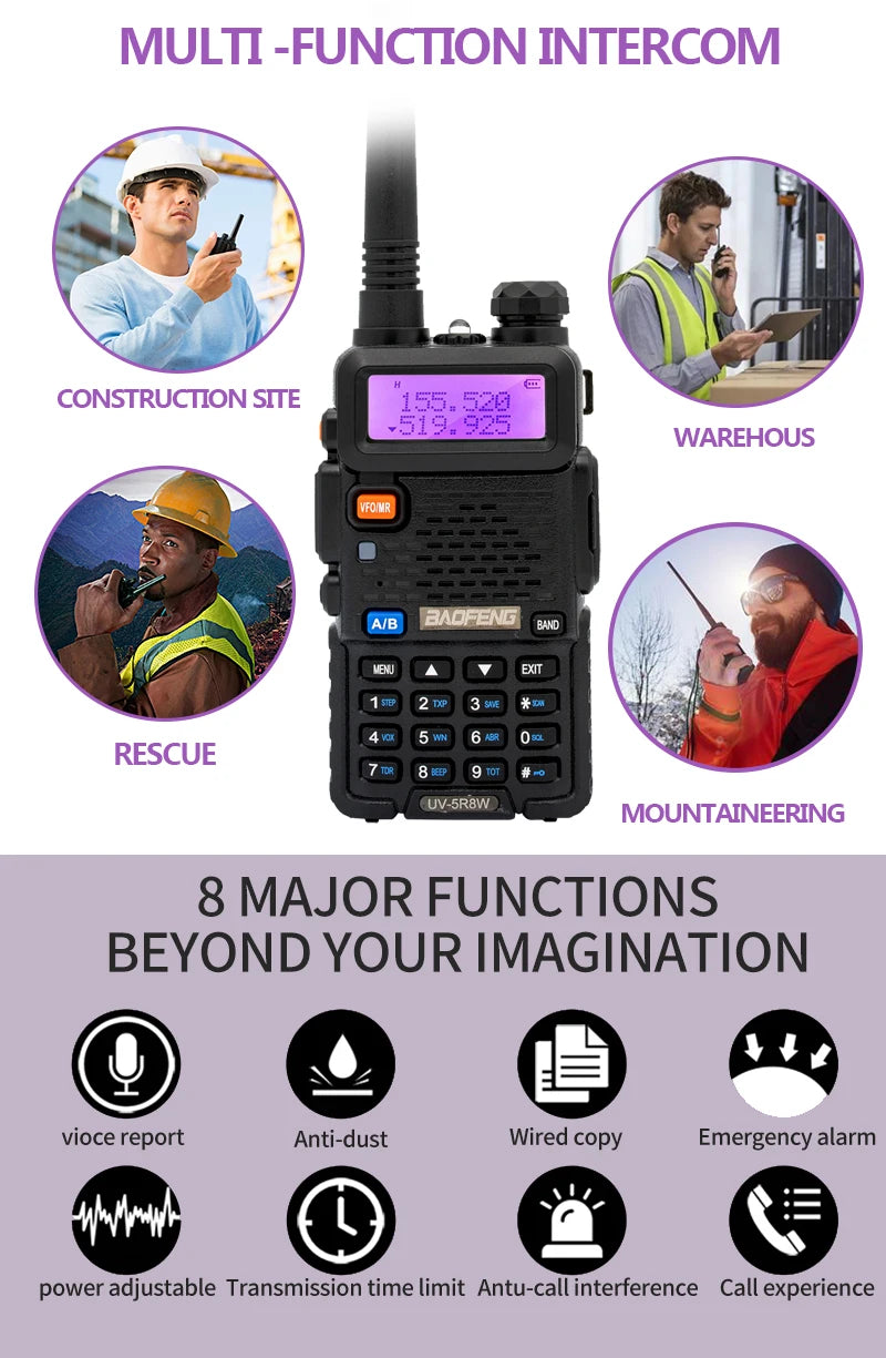 BaoFeng UV-5R 8W Walkie Talkie: Dual Band