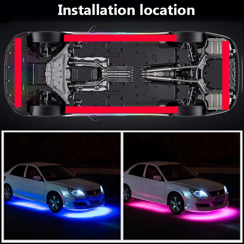 Auto LED-Unterboden-Streifenlicht – RGB mit App-Steuerung!