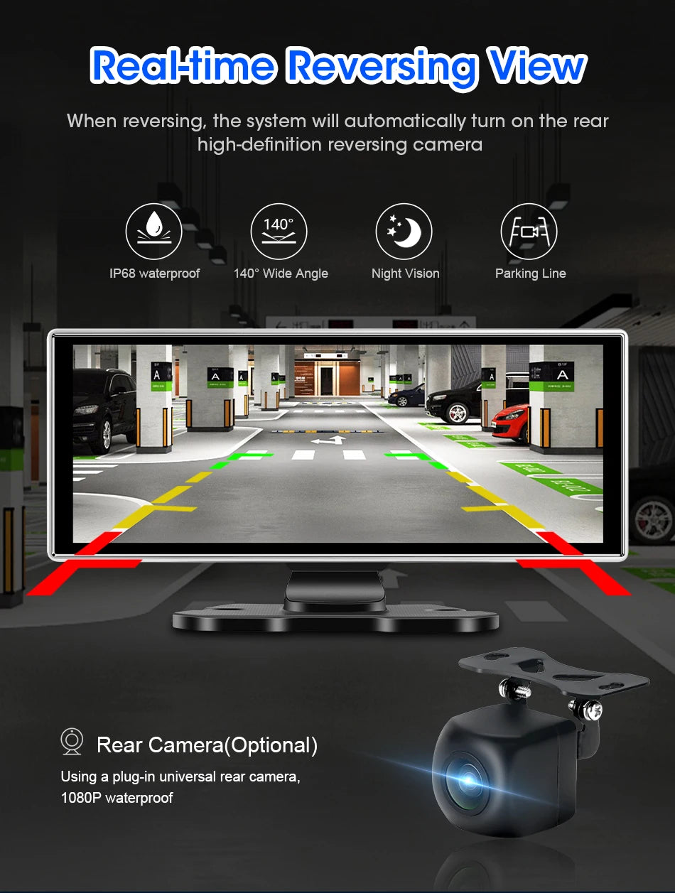 10/11,26 Zoll Dash Cam: 4K Carplay