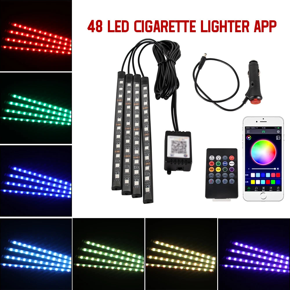 Neon LED Auto Innen-Umgebungslicht – 36/48/72 cm