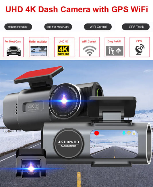 Dash Cam 4K UHD Auto Kamera: GPS & Nachtsicht!