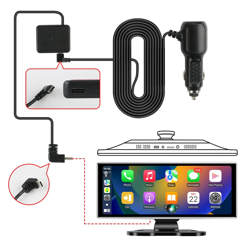 10/11,26 Zoll Dash Cam: 4K Carplay