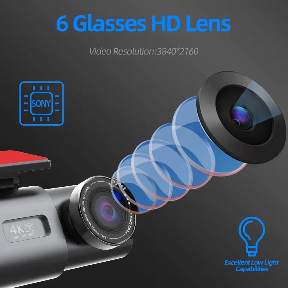 Dash Cam 4K UHD Auto Kamera: GPS & Nachtsicht!