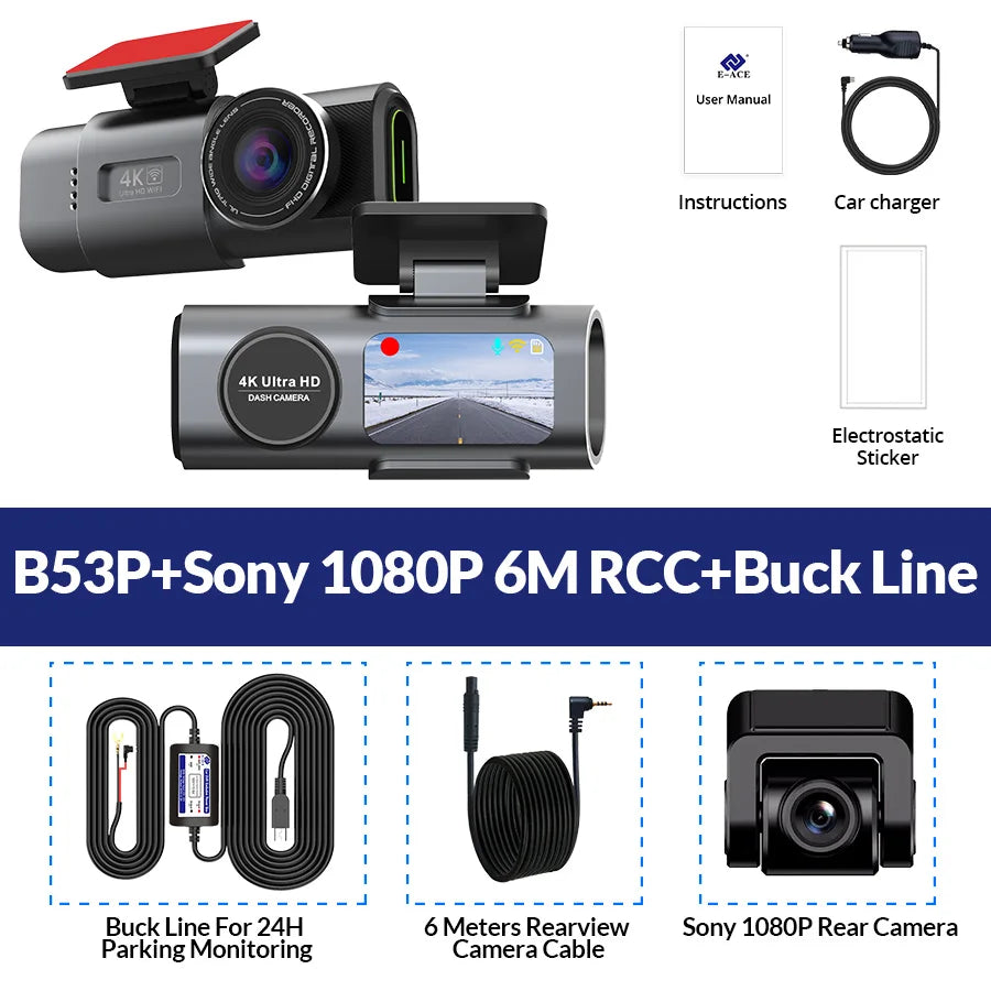 Dash Cam 4K UHD Auto Kamera: GPS & Nachtsicht!