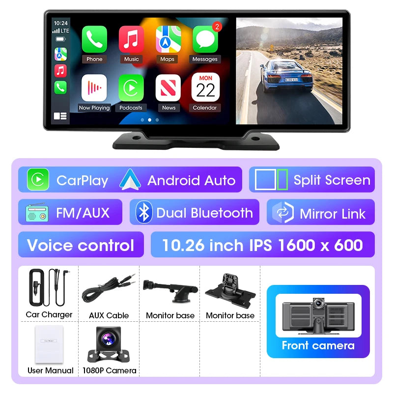 10/11,26 Zoll Dash Cam: 4K Carplay