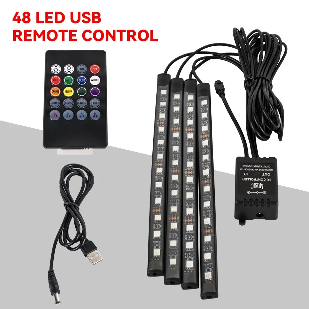 Neon LED Auto Innen-Umgebungslicht – 36/48/72 cm