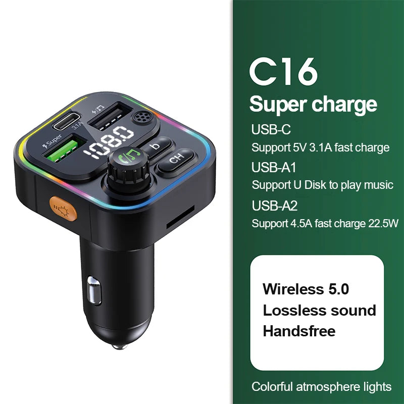 Bluetooth FM-Transmitter 22,5W Charger