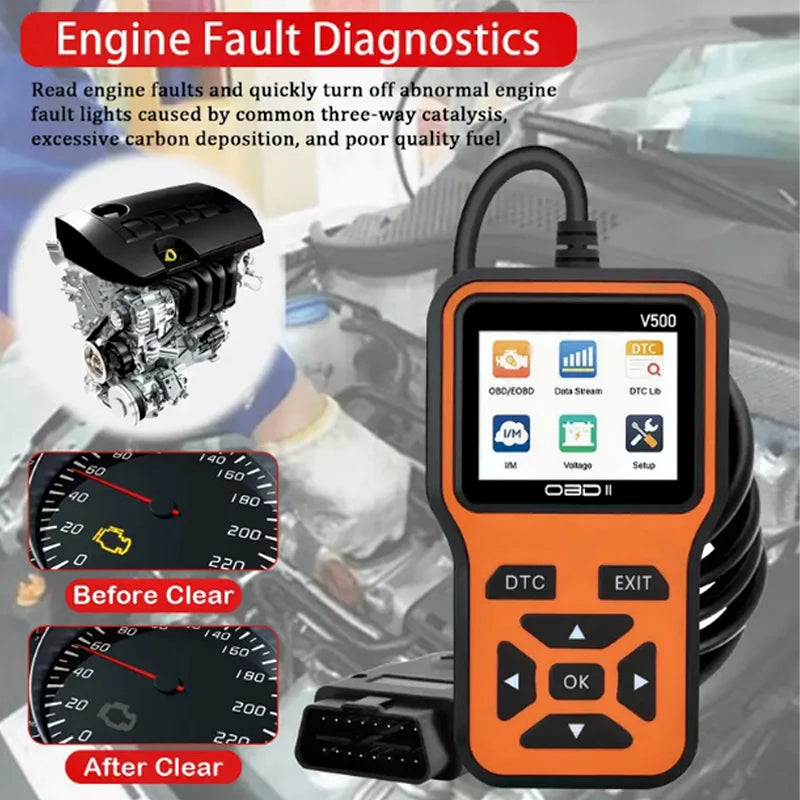 OBD2-Scanner V500: 10s Diagnose