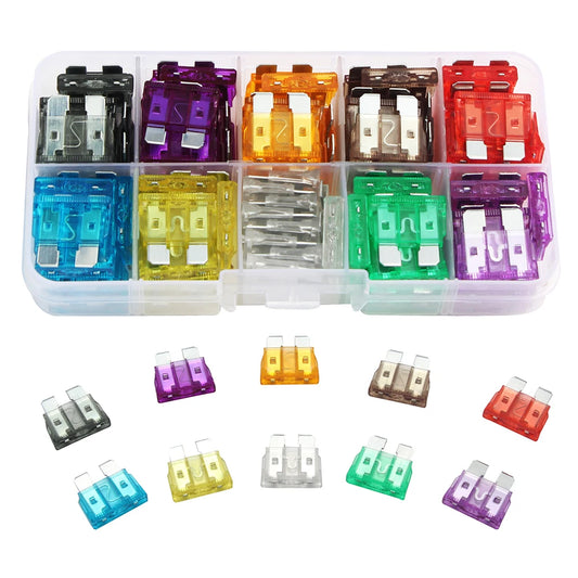 100-teiliges Flachsicherungsset – Auto-Sicherungen mit Box (15 A, 20 A, 25 A, 30 A, 35 A)
