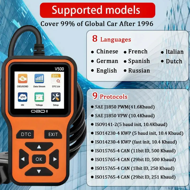 OBD2-Scanner V500: 10s Diagnose