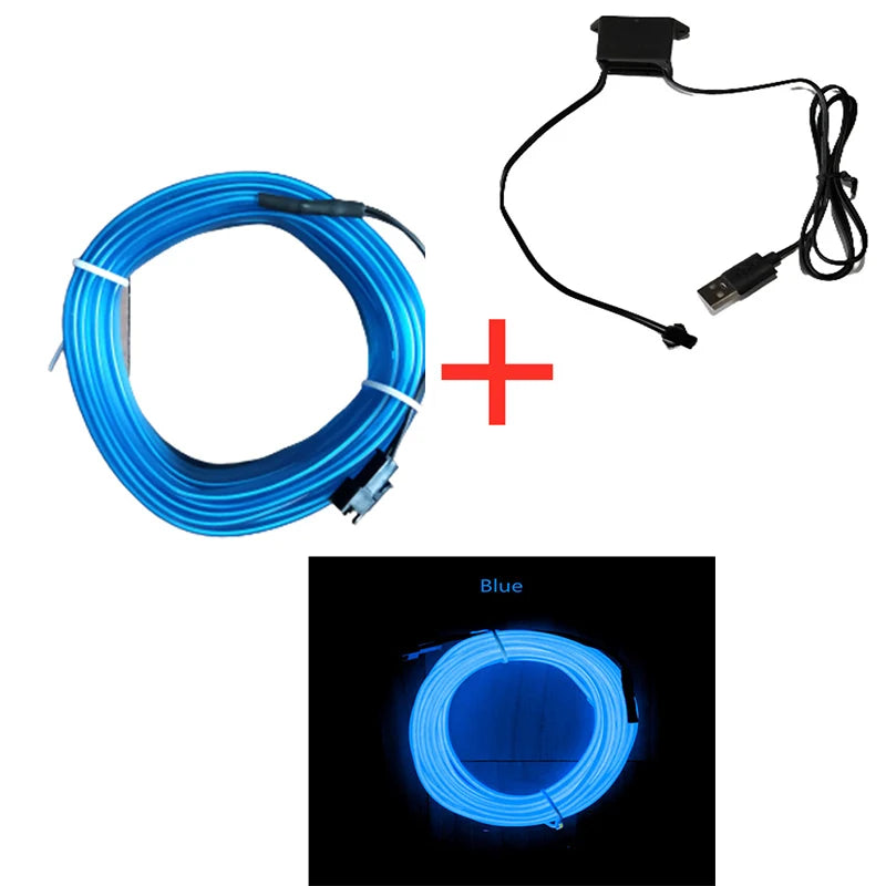 5m Auto Innen Atmosphäre Beleuchtung LED Streifen 5V DIY