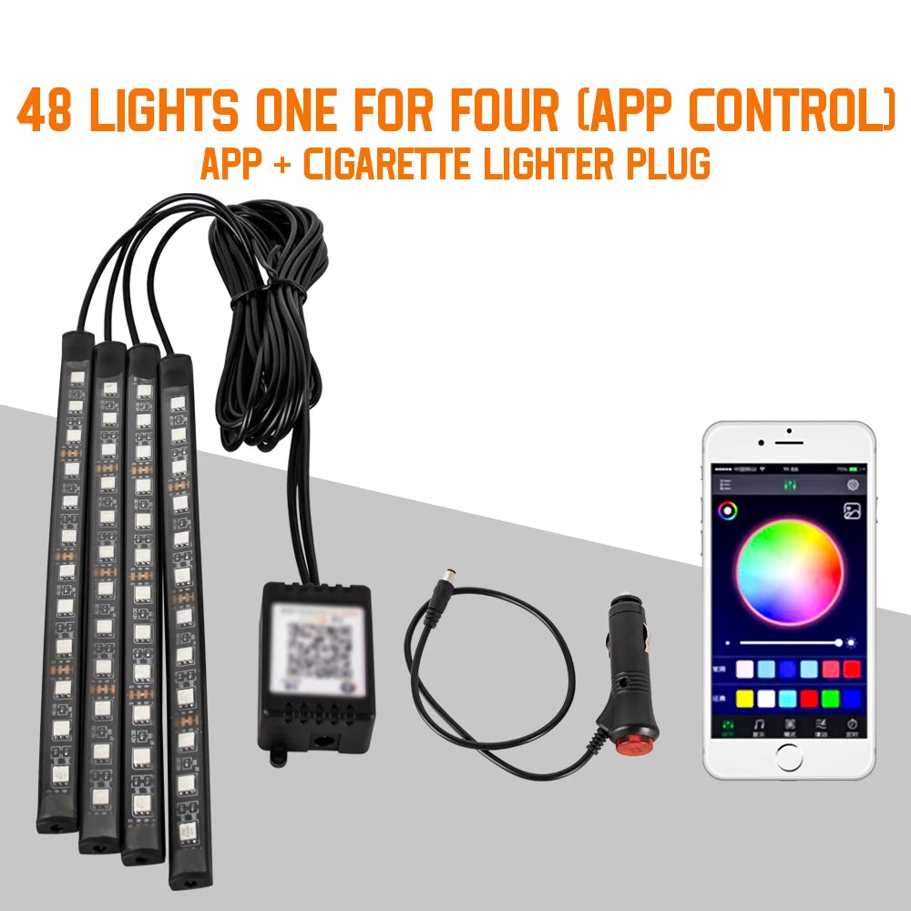 Neon LED Auto Innen-Umgebungslicht – 36/48/72 cm