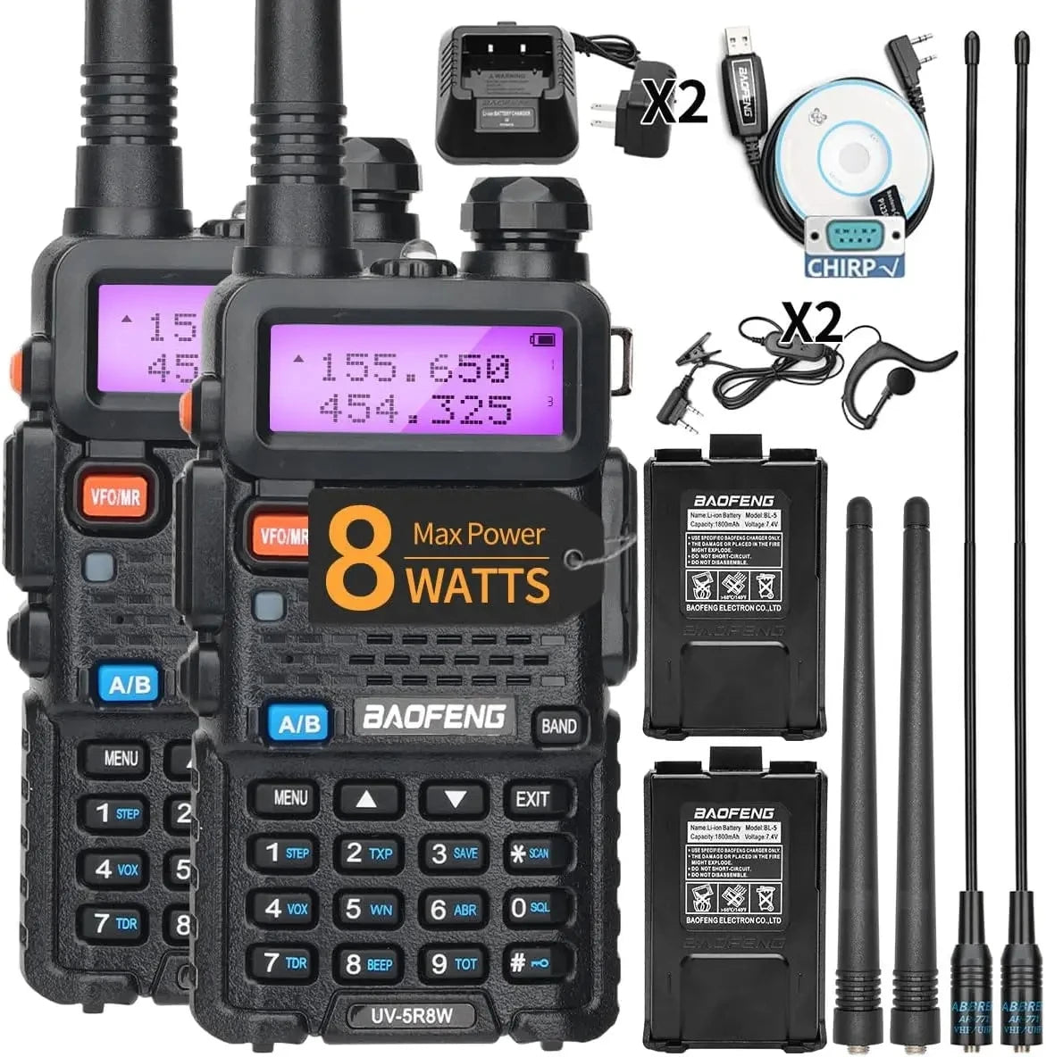 BaoFeng UV-5R 8W Walkie Talkie: Dual Band