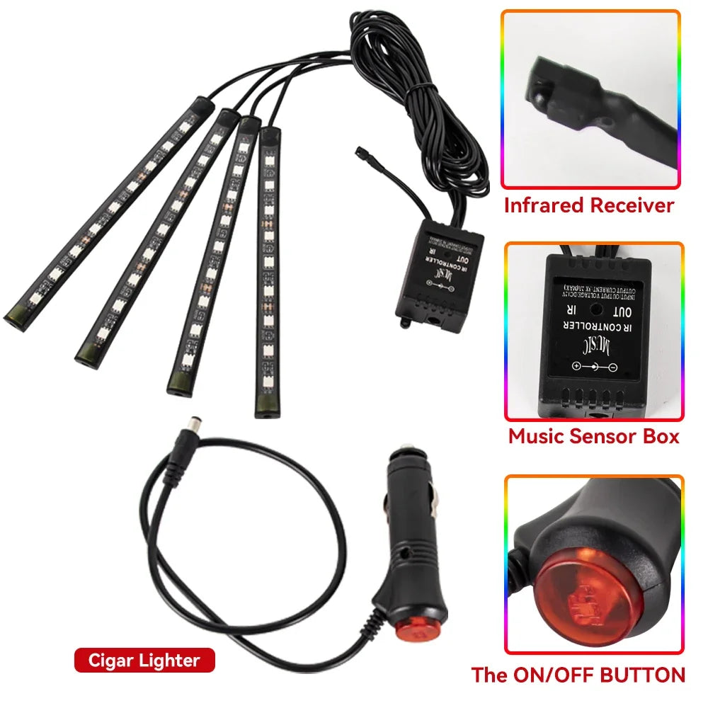 Neon LED Auto Innen-Umgebungslicht – 36/48/72 cm