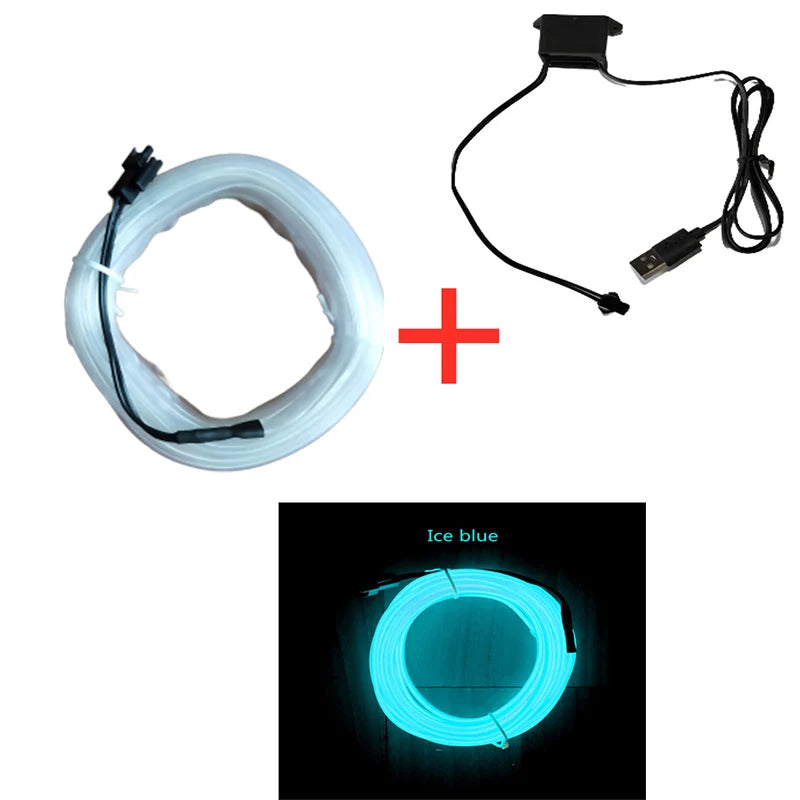 5m Auto Innen Atmosphäre Beleuchtung LED Streifen 5V DIY
