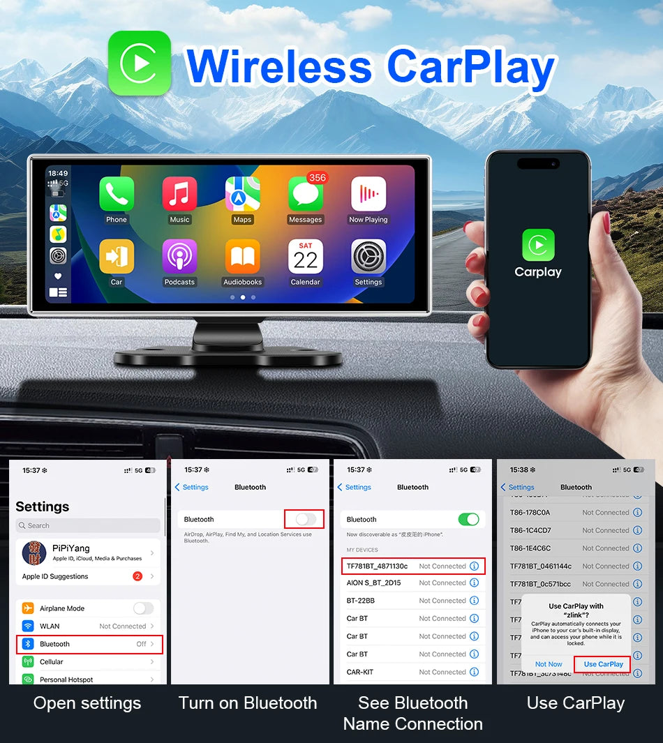 10/11,26 Zoll Dash Cam: 4K Carplay