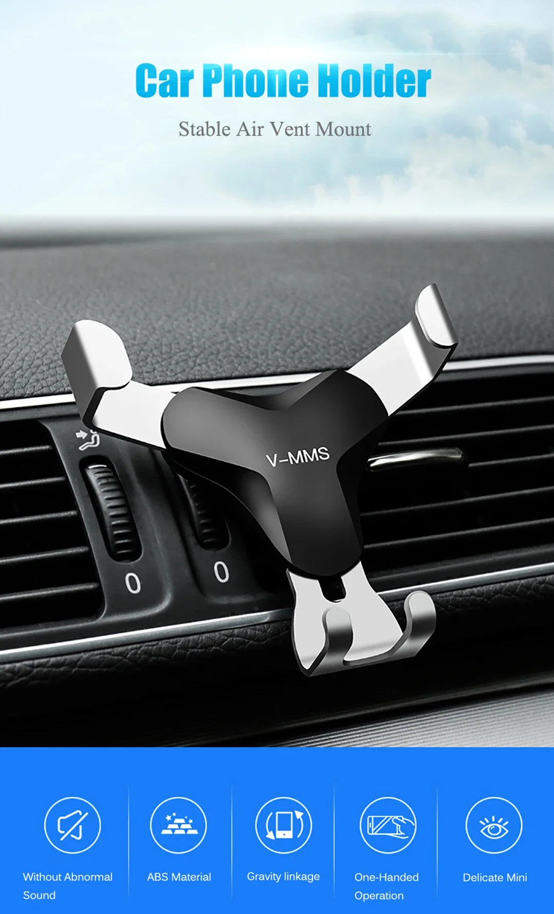 Schwerkraft-Autohalterung Clip – Handyhalterung für Lüftung!
