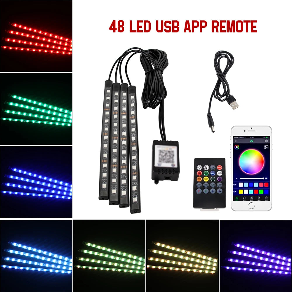 Neon LED Auto Innen-Umgebungslicht – 36/48/72 cm