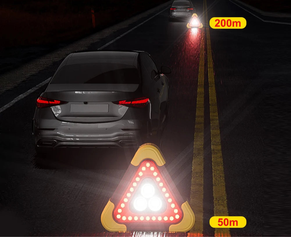 30 W LED-Warndreieck: Solar-Notlicht für Auto-Sicherheit