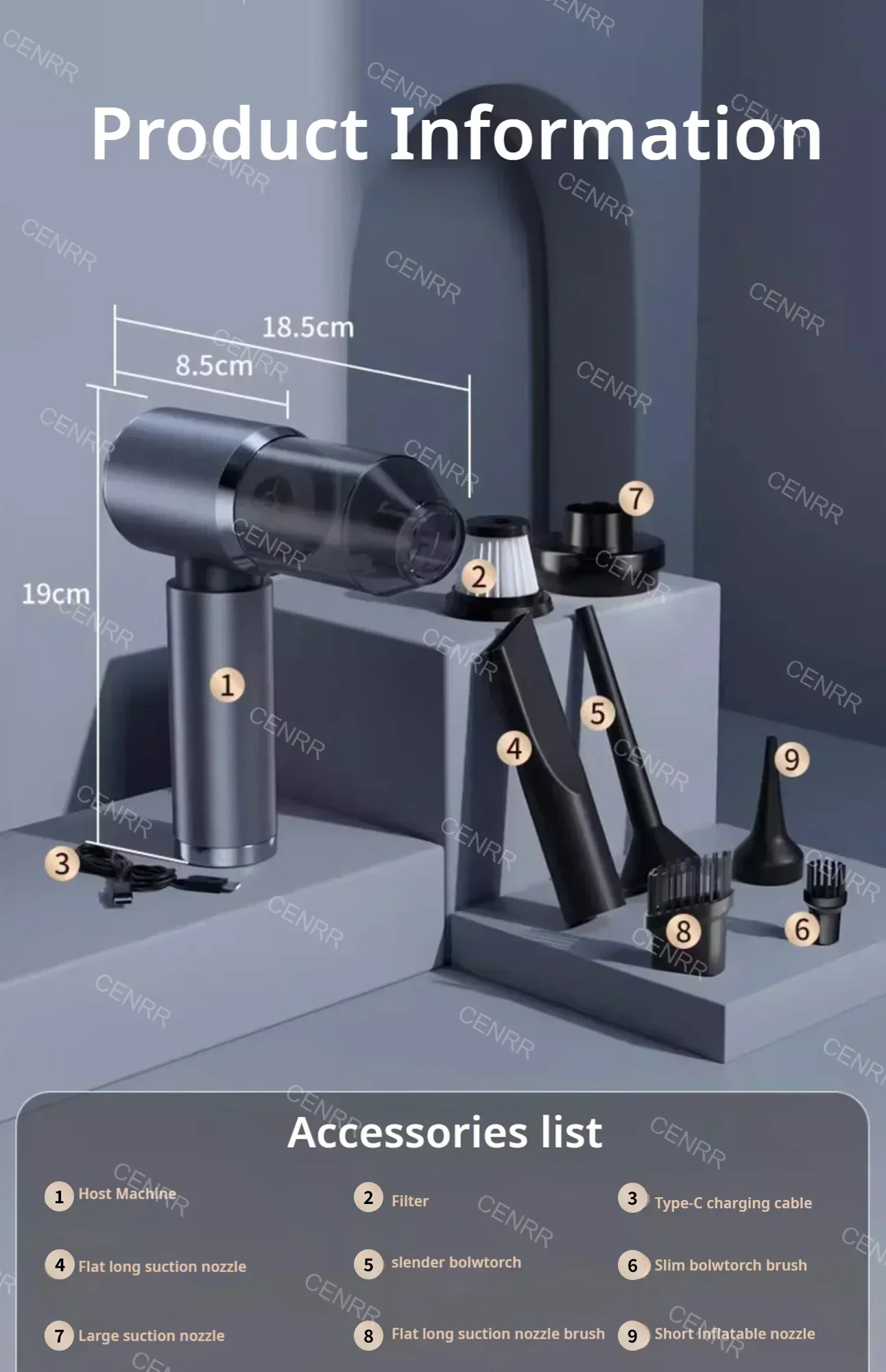 Mini Auto Staubsauger: 210000 PA Power