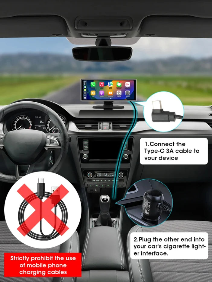 10/11,26 Zoll Dash Cam: 4K Carplay