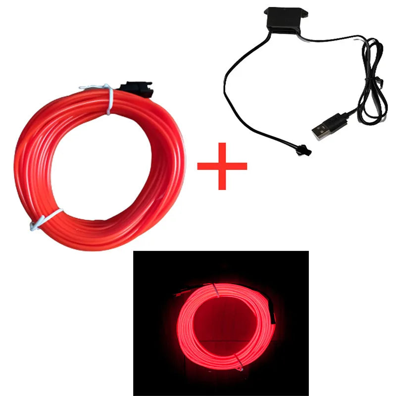 5m Auto Innen Atmosphäre Beleuchtung LED Streifen 5V DIY