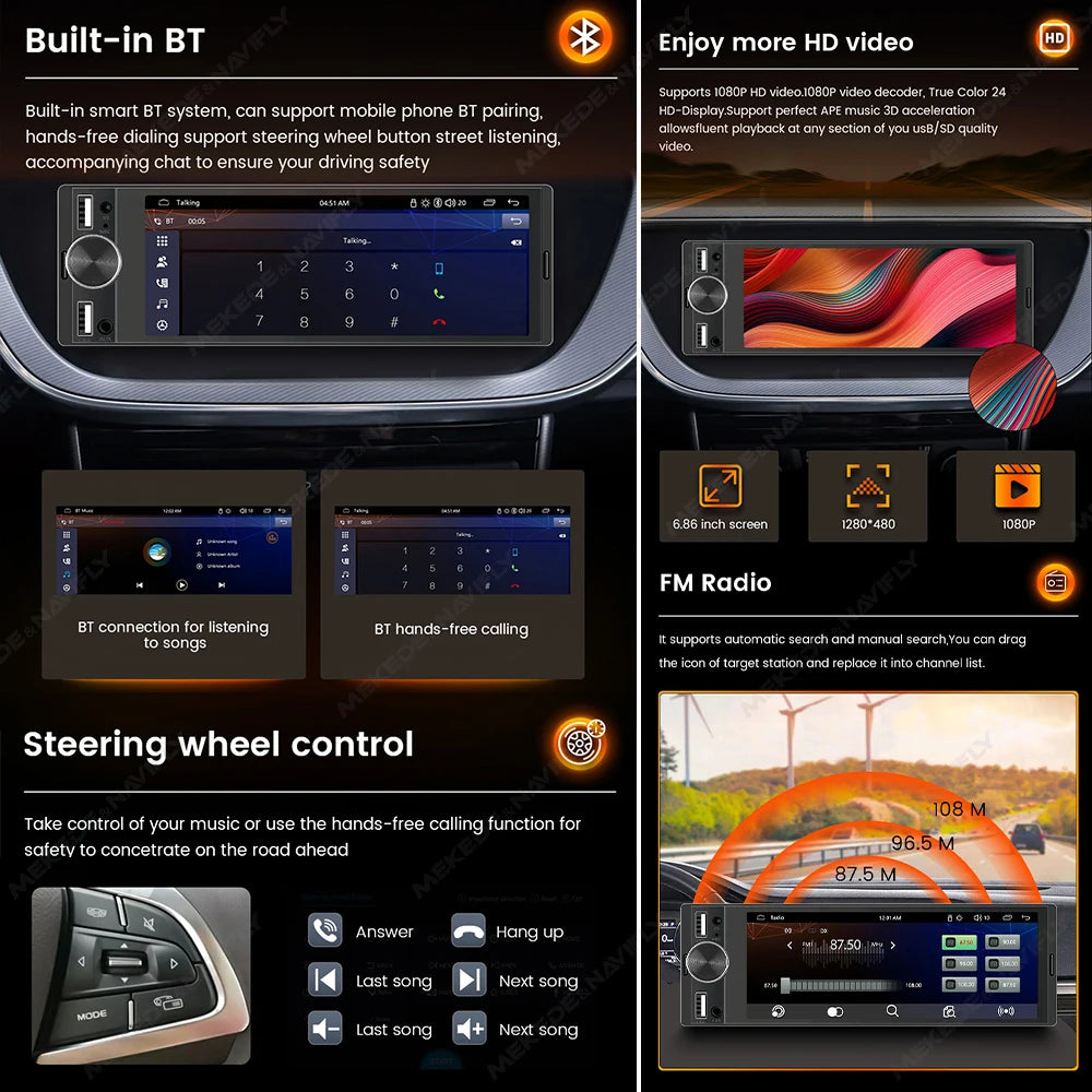 Mekede 6,86 Zoll Autoradio: Carplay & Android