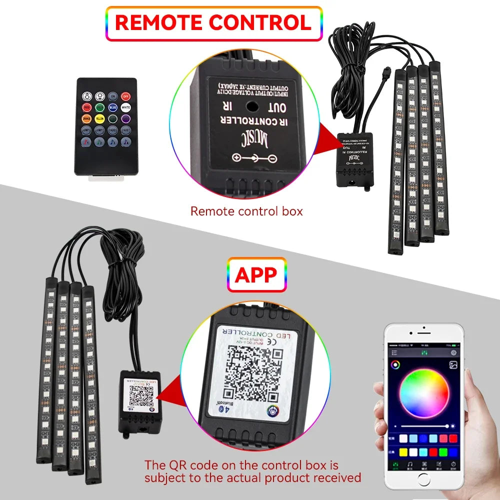Neon LED Auto Innen-Umgebungslicht – 36/48/72 cm
