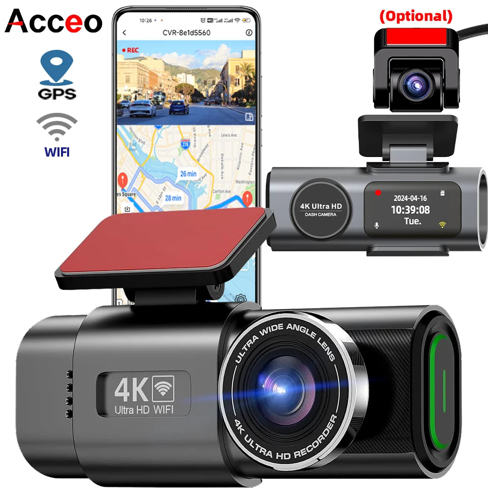 Dash Cam 4K UHD Auto Kamera: GPS & Nachtsicht!