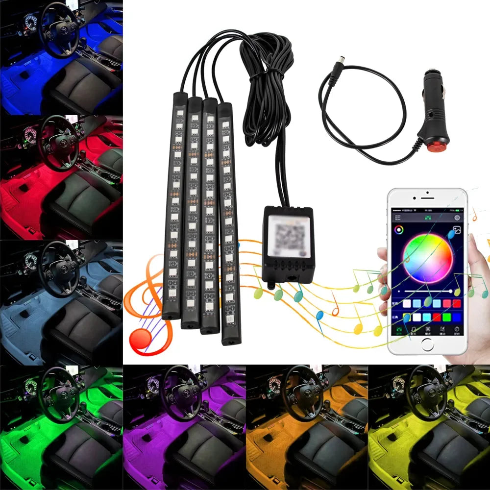 Neon LED Auto Innen-Umgebungslicht – 36/48/72 cm