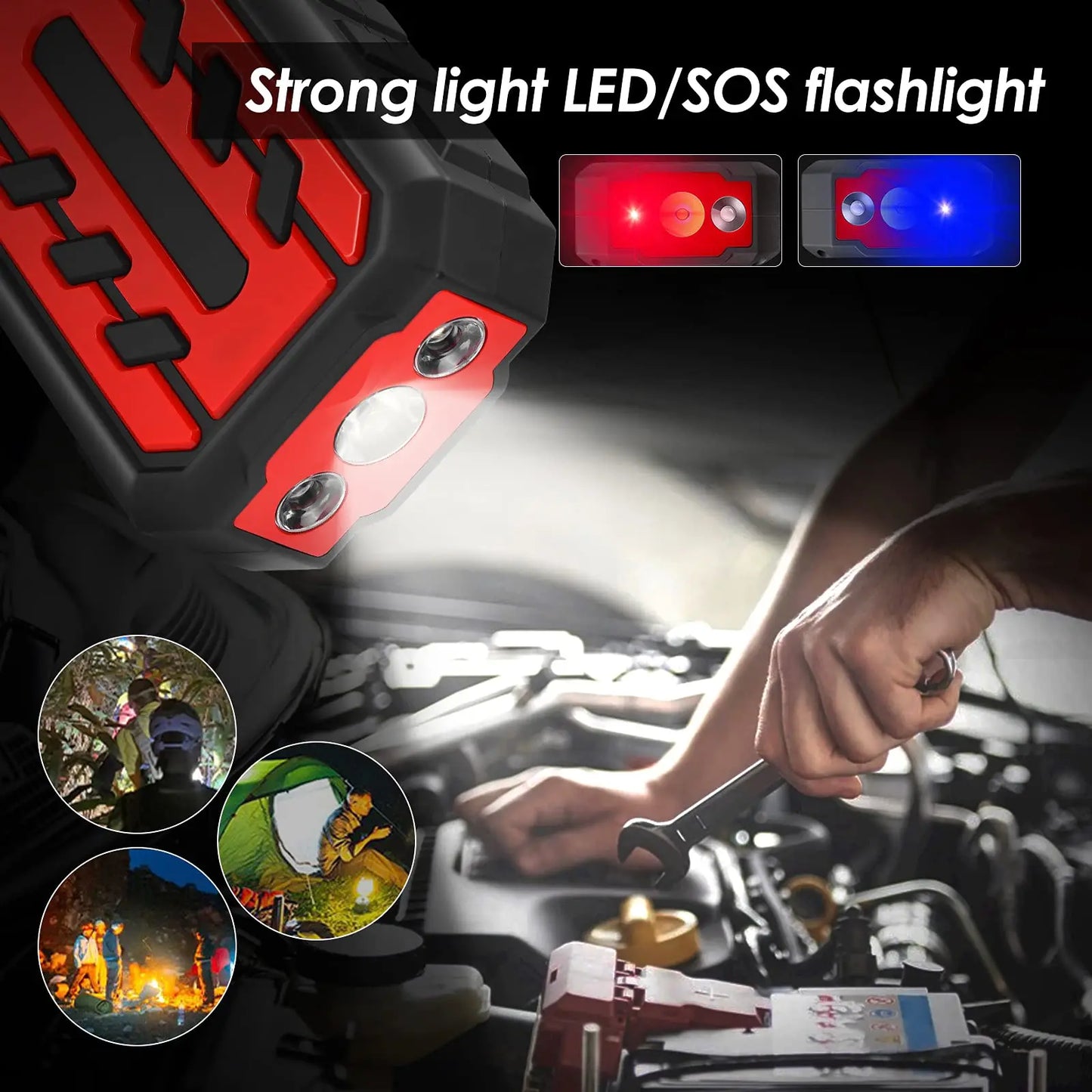 Auto Starthilfe Power Bank – 20000-30000 mAh mit LED-Taschenlampe!
