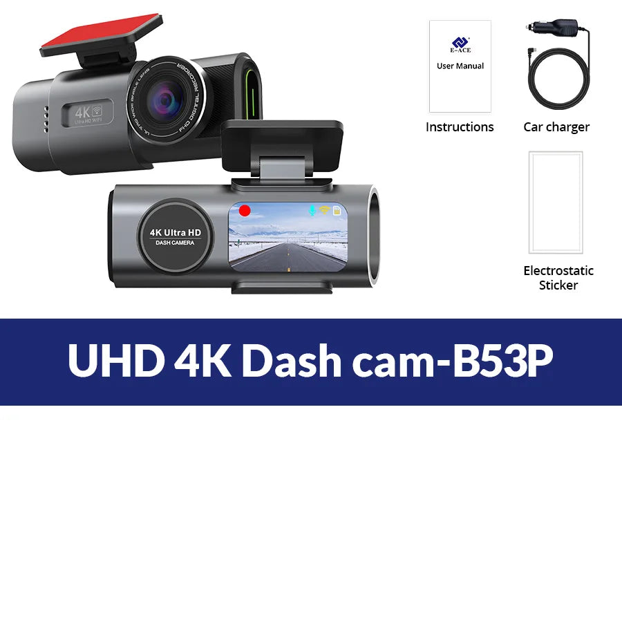 Dash Cam 4K UHD Auto Kamera: GPS & Nachtsicht 24H Parkplatzmodus