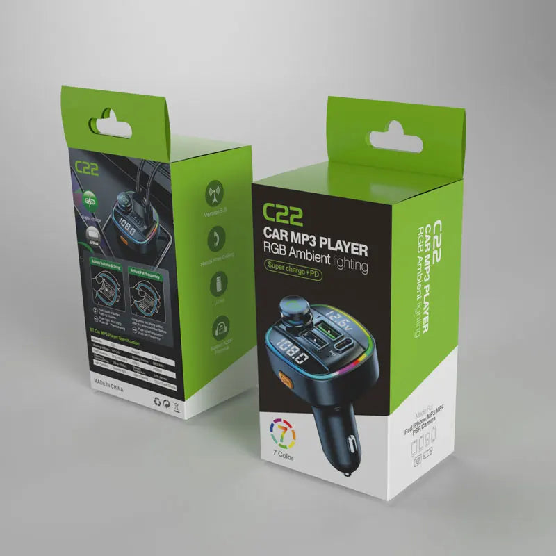 Ultra Schneller Lade-FM-Transmitter fürs Auto / Bluetooth Transmitter