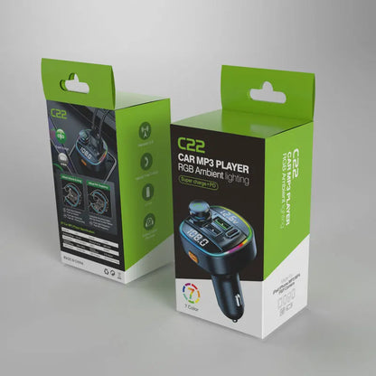 Ultra Schneller Lade-FM-Transmitter fürs Auto / Bluetooth Transmitter