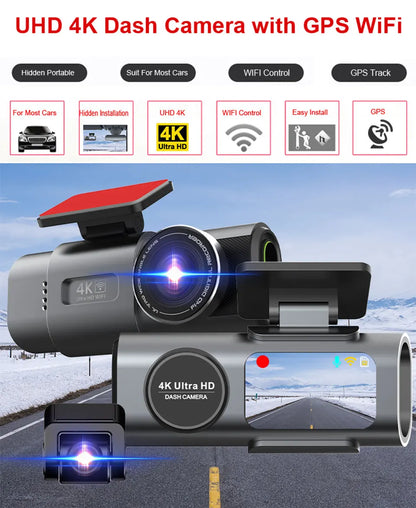 Dash Cam 4K UHD Auto Kamera: GPS & Nachtsicht!