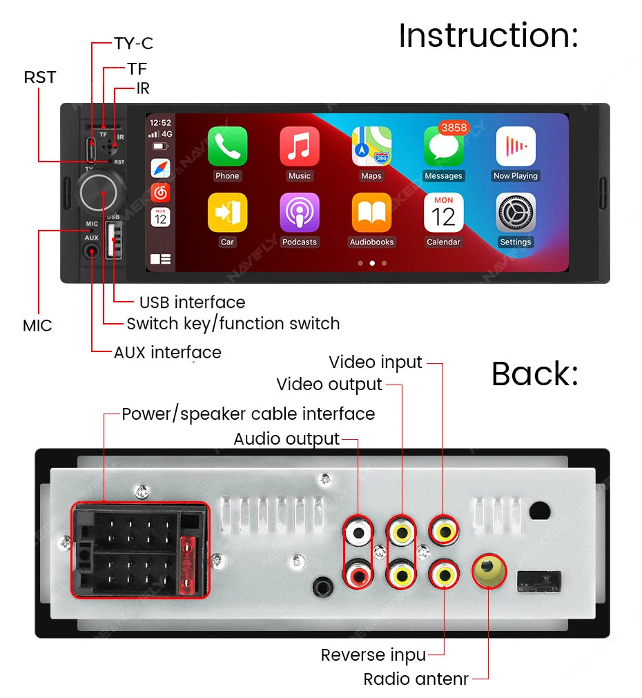 Mekede 6,86 Zoll Autoradio: Carplay & Android