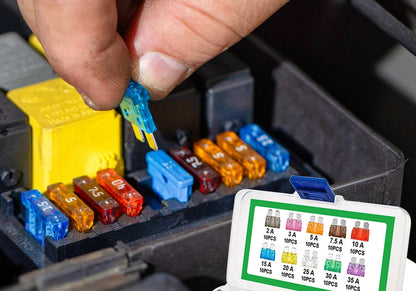 100-teiliges Flachsicherungsset – Auto-Sicherungen mit Box (15 A, 20 A, 25 A, 30 A, 35 A)