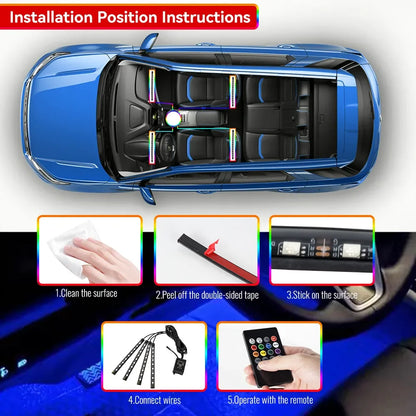 Neon LED Auto Innen-Umgebungslicht – 36/48/72 cm