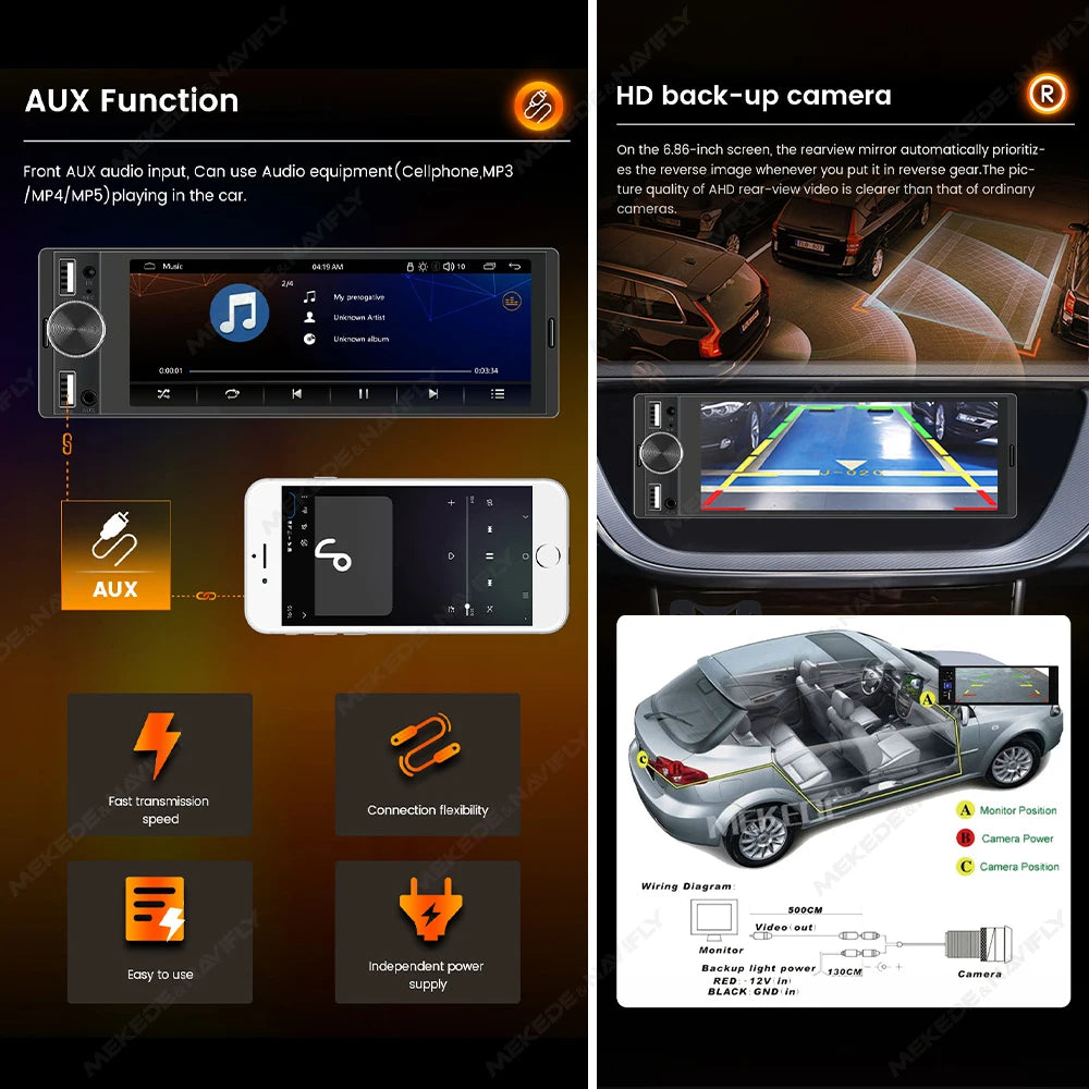 Mekede 6,86 Zoll Autoradio: Carplay & Android