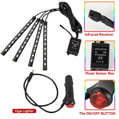 Neon LED Auto Innen-Umgebungslicht – 36/48/72 cm