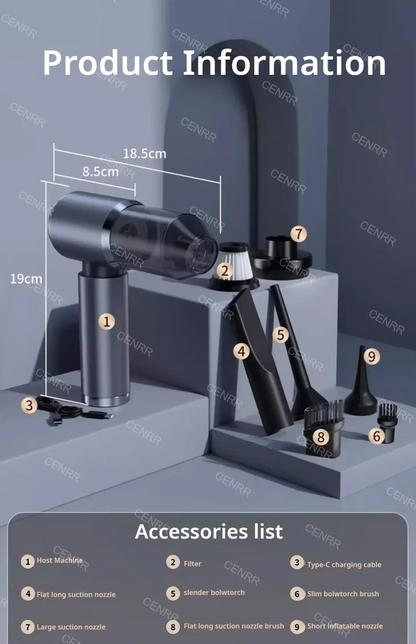 Mini Auto Staubsauger: 210000 PA Power