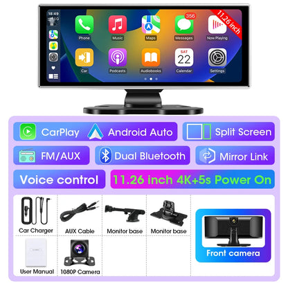 10/11,26 Zoll Dash Cam: 4K Carplay