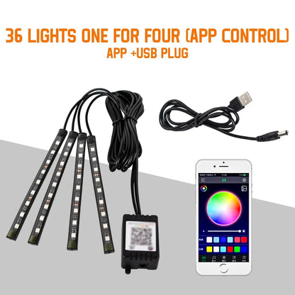 Neon LED Auto Innen-Umgebungslicht – 36/48/72 cm