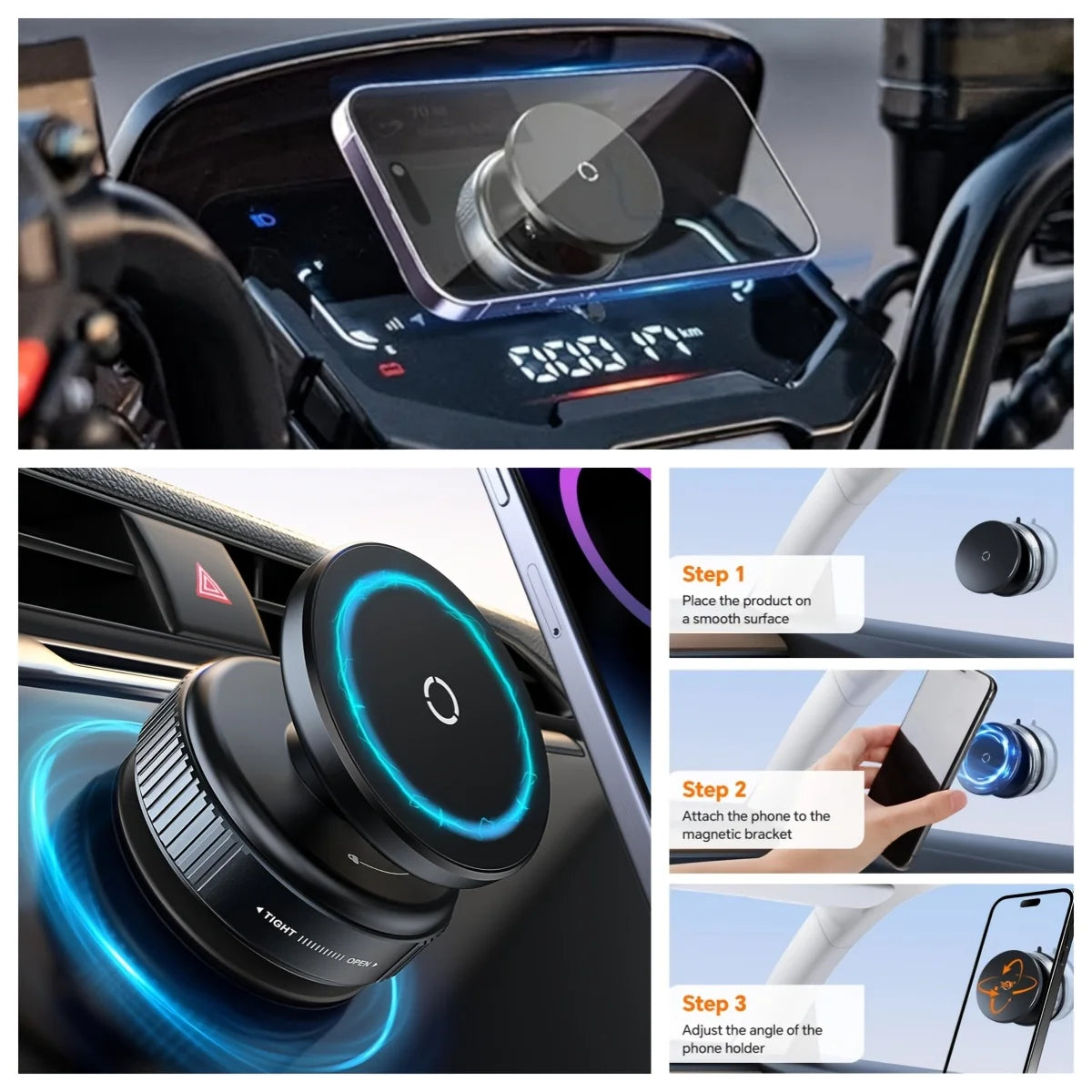 Magnetischer Auto-Telefonhalter mit Saugnapf
