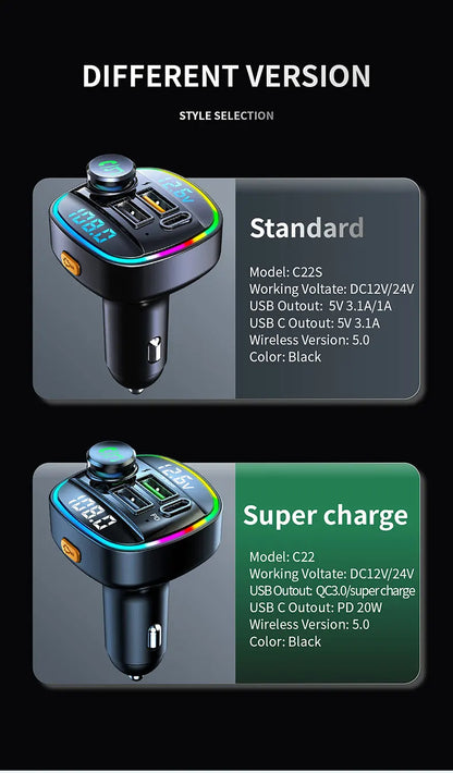 Bluetooth FM-Transmitter 22,5W Charger