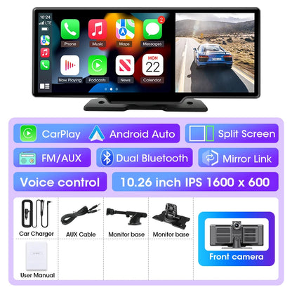 10/11,26 Zoll Dash Cam: 4K Carplay